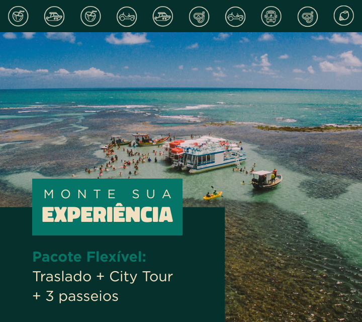 Pacote Flexível: Traslado Chegada e saída + City Tour + 3 passeios a escolher