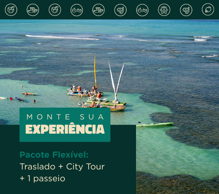 Pacote Flexível: Traslado Chegada e saída + City Tour + 1 passeio a escolher