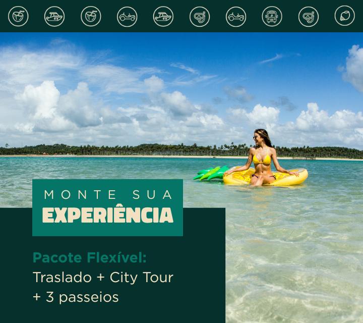 Pacote Flexível: Traslado Chegada e saída + City Tour + 3 passeios a escolher