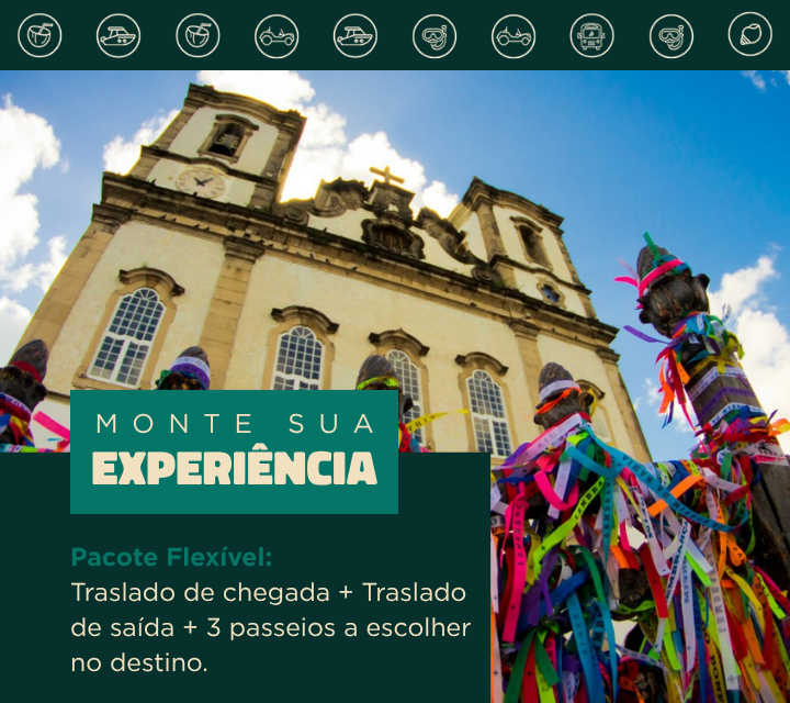 Pacote Flexível: Traslado Chegada e saída + 3 passeios a escolher
