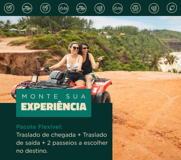 Pacote Flexível: Traslado Chegada e saída + 2 passeios a escolher