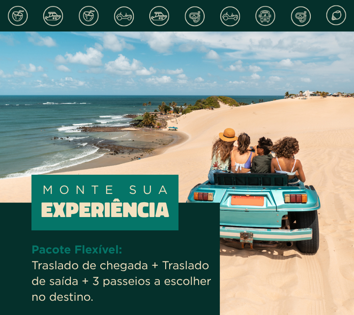 Pacote Flexível: Traslado Chegada e saída + 3 passeios a escolher