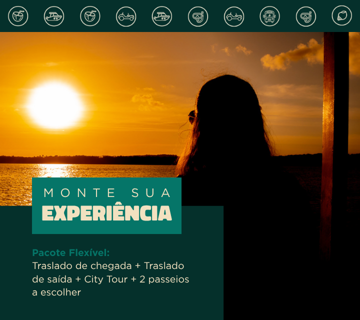 Pacote Flexível: Traslado Chegada e saída + City Tour + 2 passeios a escolher