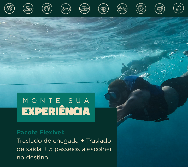 Pacote Flexível: Traslado Chegada e saída + 5 passeios a escolher